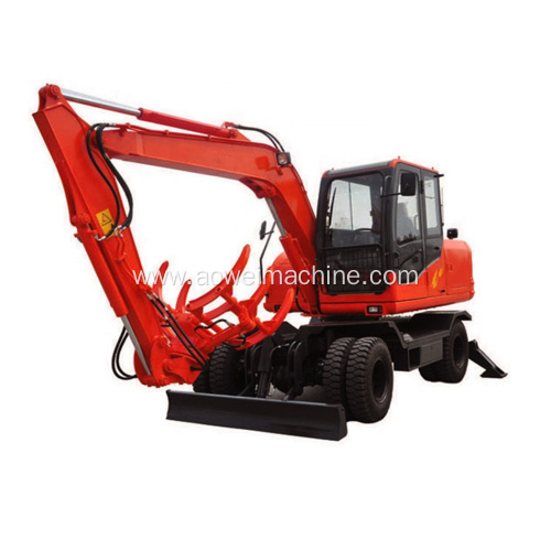 High Quality Farming 8ton Wheel Excavator with Backhoe